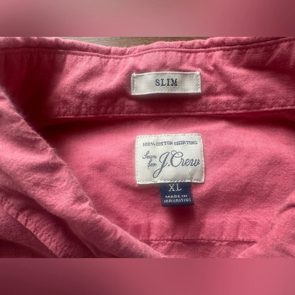 J.Crew Slim Fit Oxford Button Down Shirt Pink Preppy Classic XL